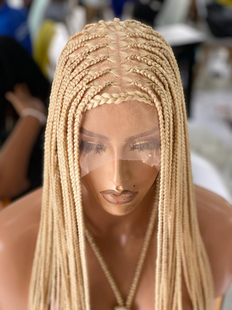 Shade Knotless In Premium Blond, Human Hair Swiss Full Lace, Tailbone, Glueless