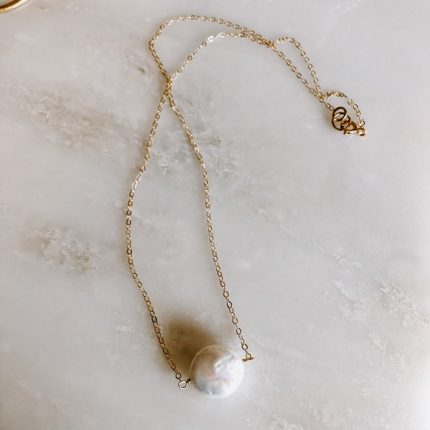 Freshwater Pearl Coin Necklace