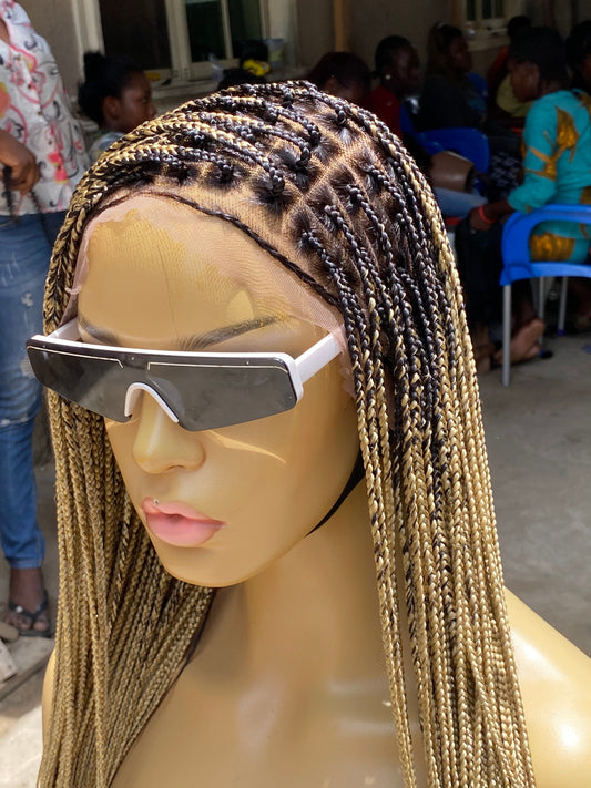 Scalp-looking Knotless Braid Wig, Full Lace, color 22