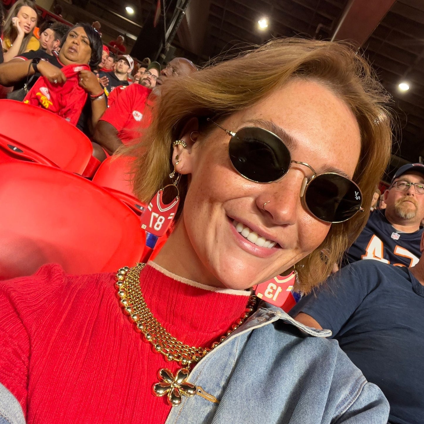 Kansas City Football Jersey Earrings #13 & #87