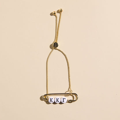 Kappa Kappa Gamma Sorority Safety Pin Bracelet - Officially Licensed