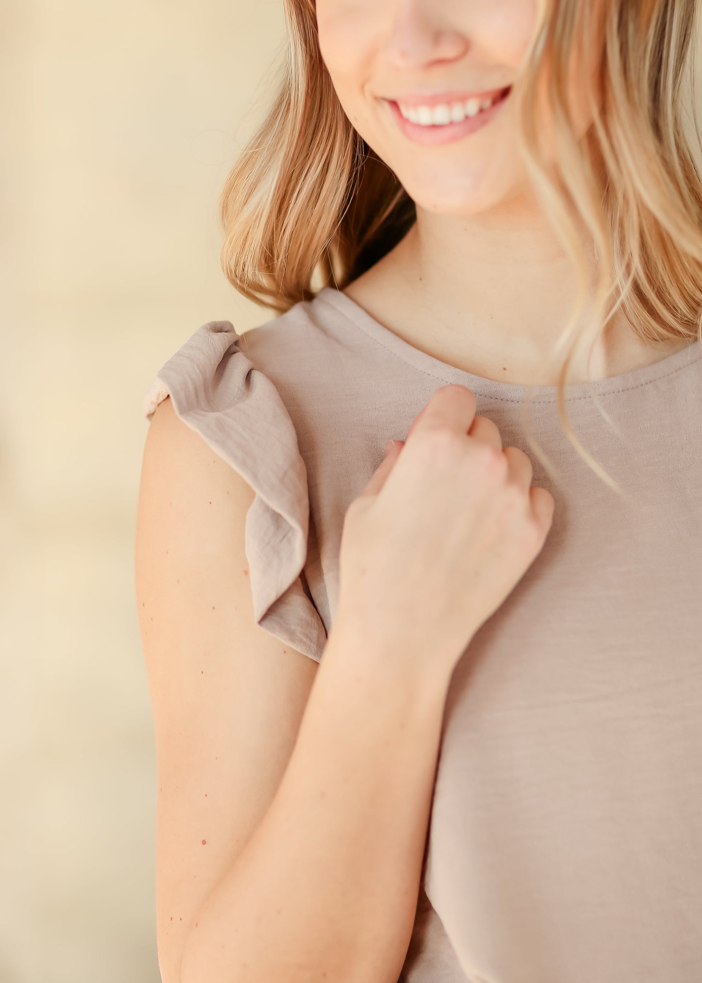 Leanne Ruffle Cap Sleeve Top