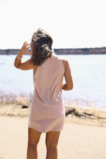 Love & Lace Light Mauve Shift Mini Dress - FINAL SALE