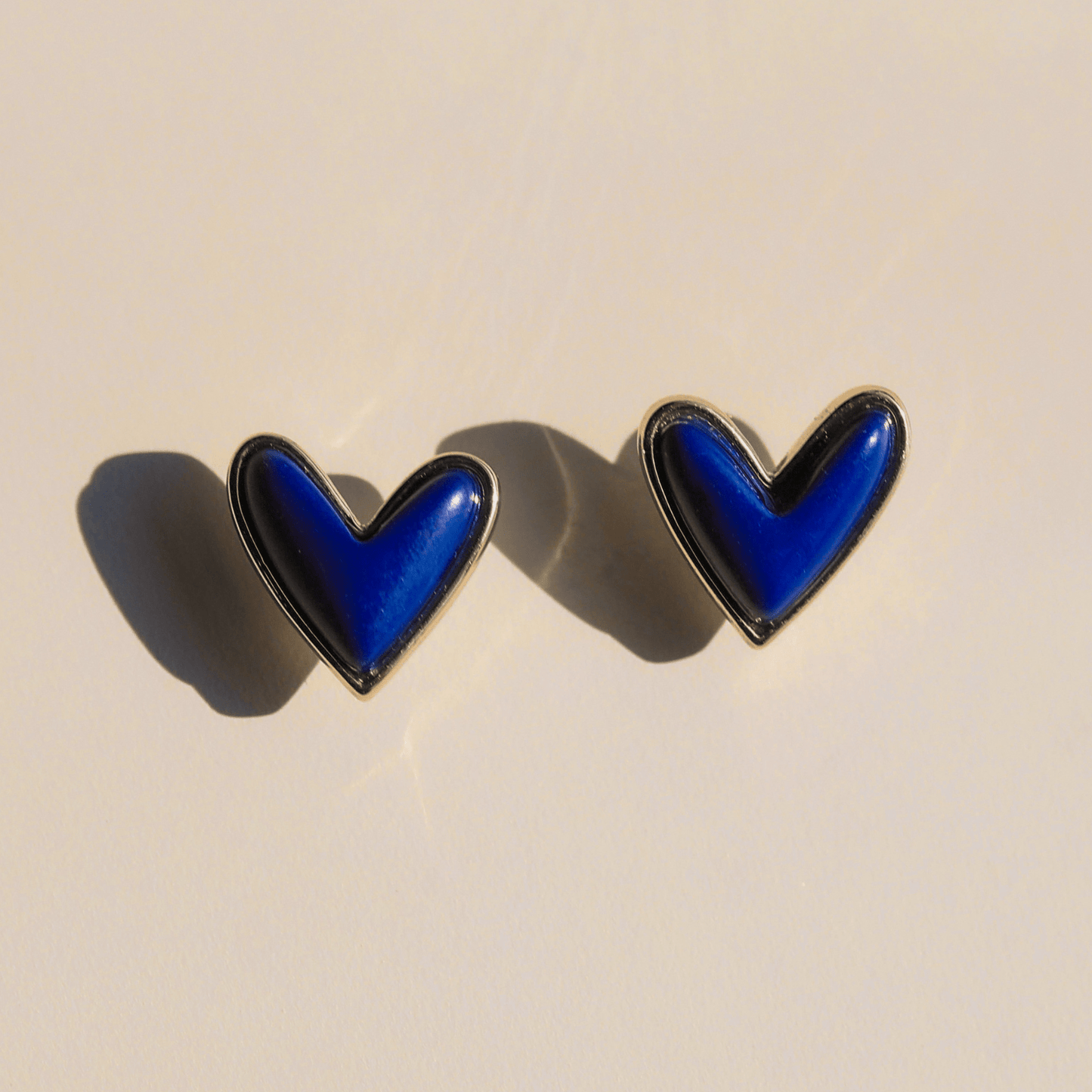 Navy Stone Sweetheart Studs