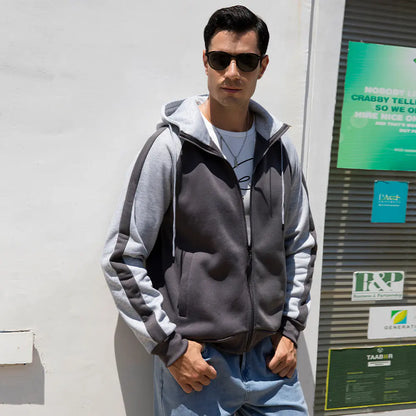 Men's Retro Hooded Zipper Cardigan Sweatshirt Top