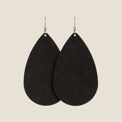 Onyx Suede Teardrops