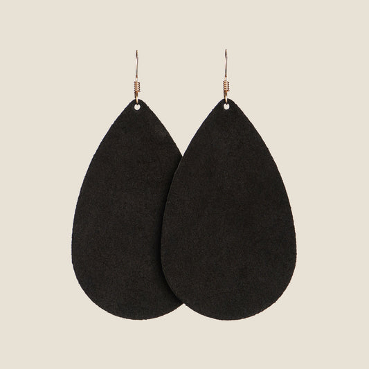 Onyx Suede Teardrops