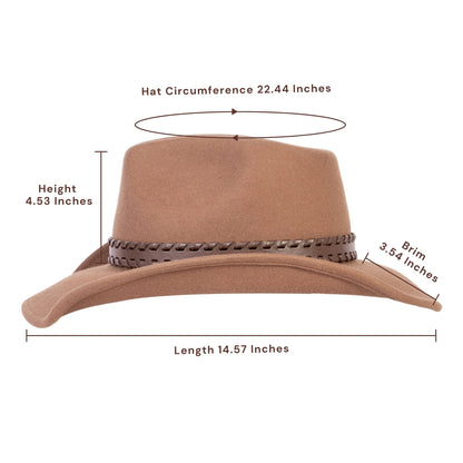 Outlander Tan Felt Cowboy Hat