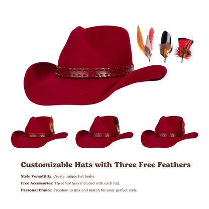 Outlaw Crimson Felt Cowboy Hat