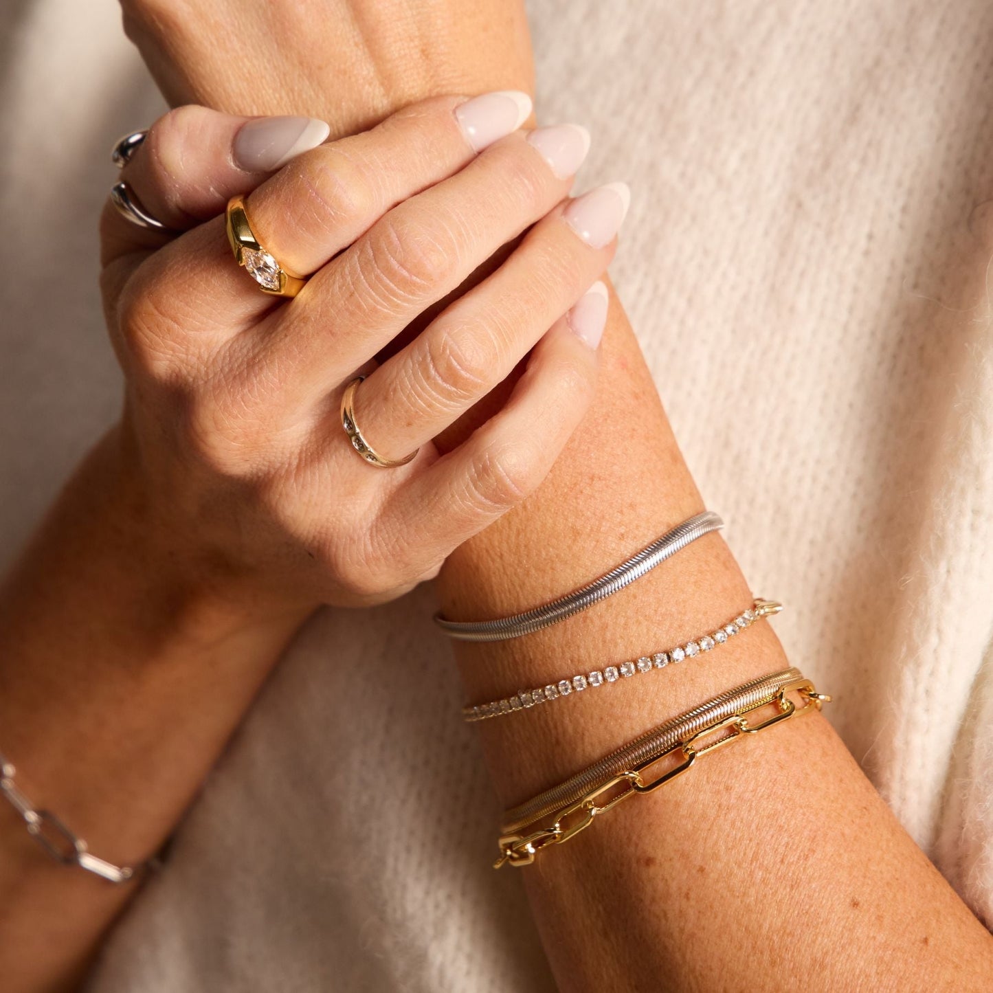 Gold Herringbone Bracelet