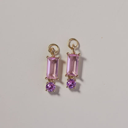 Pink Crystal Baguette Charms