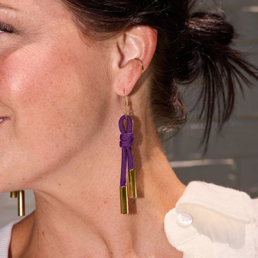 Purple Denver Cord Earring