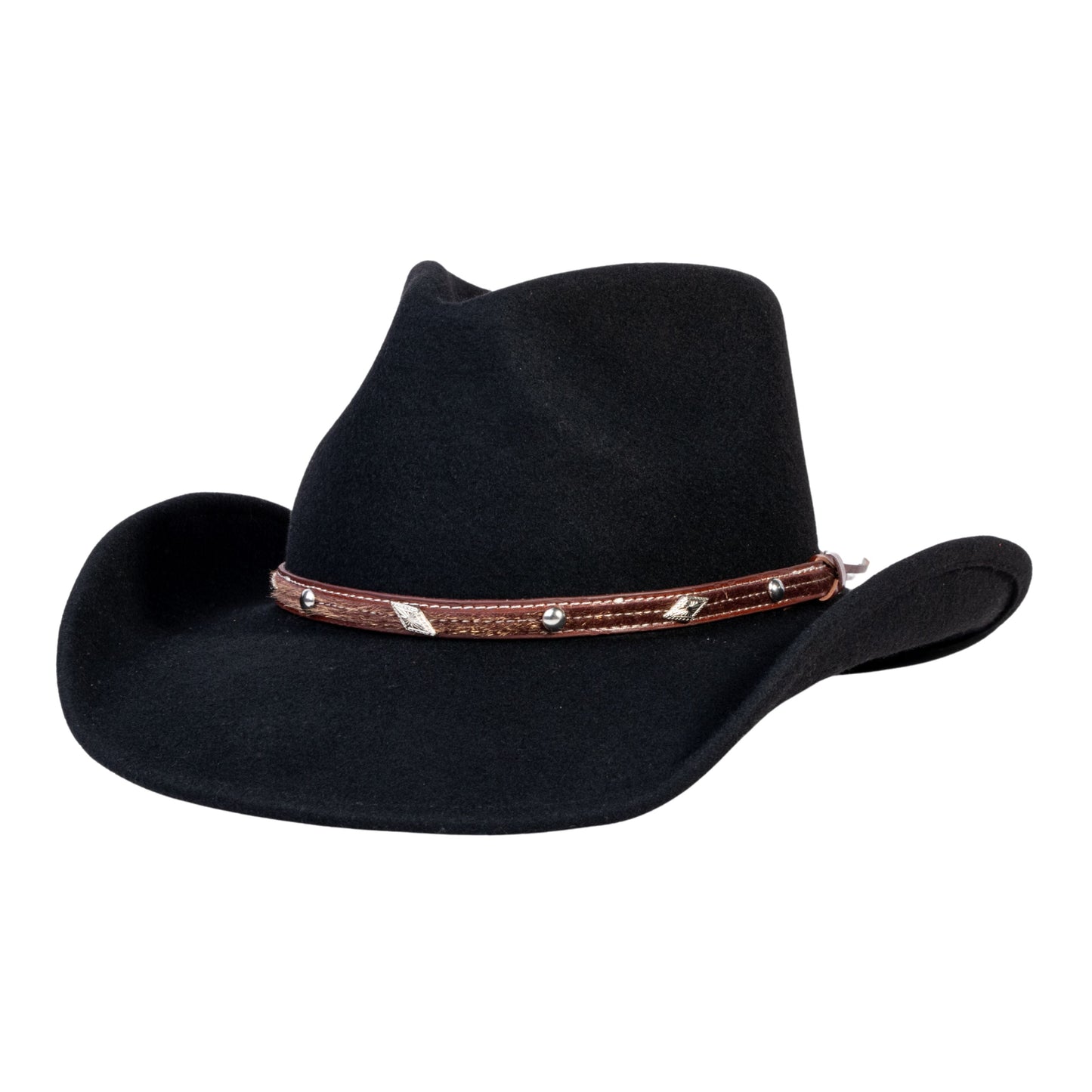 Raven Black Felt Cowboy Hat