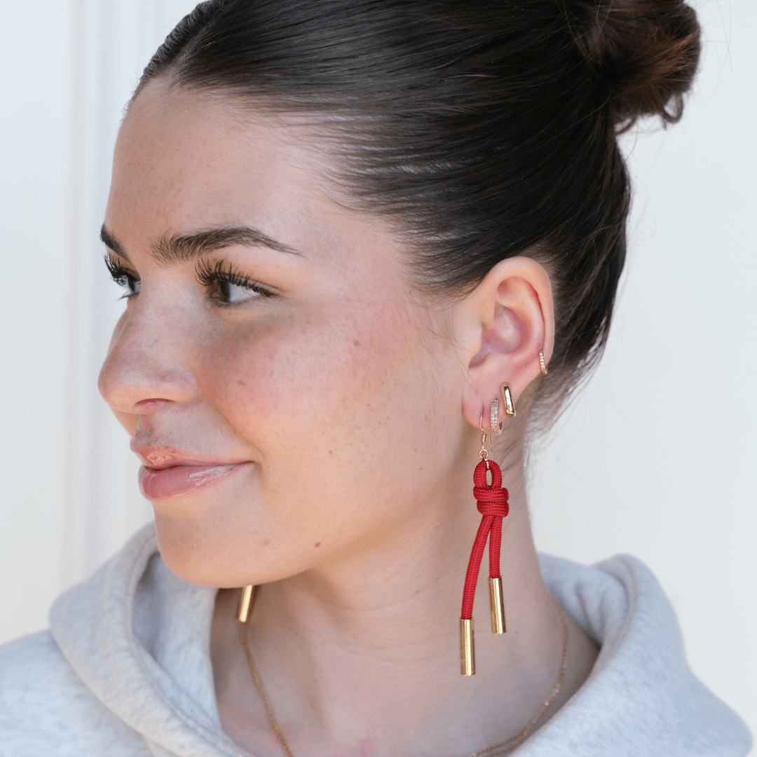 Red Denver Cord Earring
