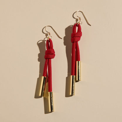 Red Denver Cord Earring