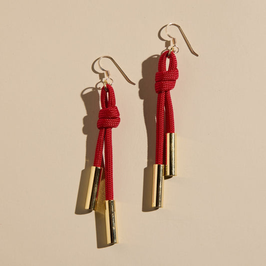 Red Denver Cord Earring