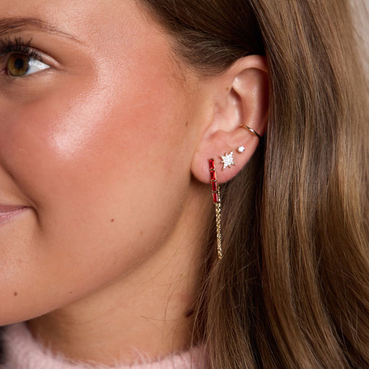 Red Lucia Statement Earrings