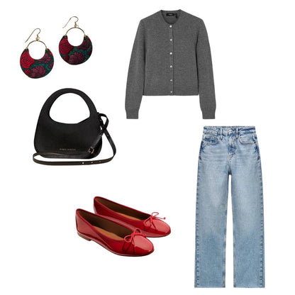 Red Midnight Floral Ninas