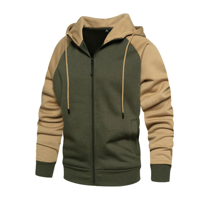 Men's Retro Hooded Zipper Cardigan Sweatshirt Top