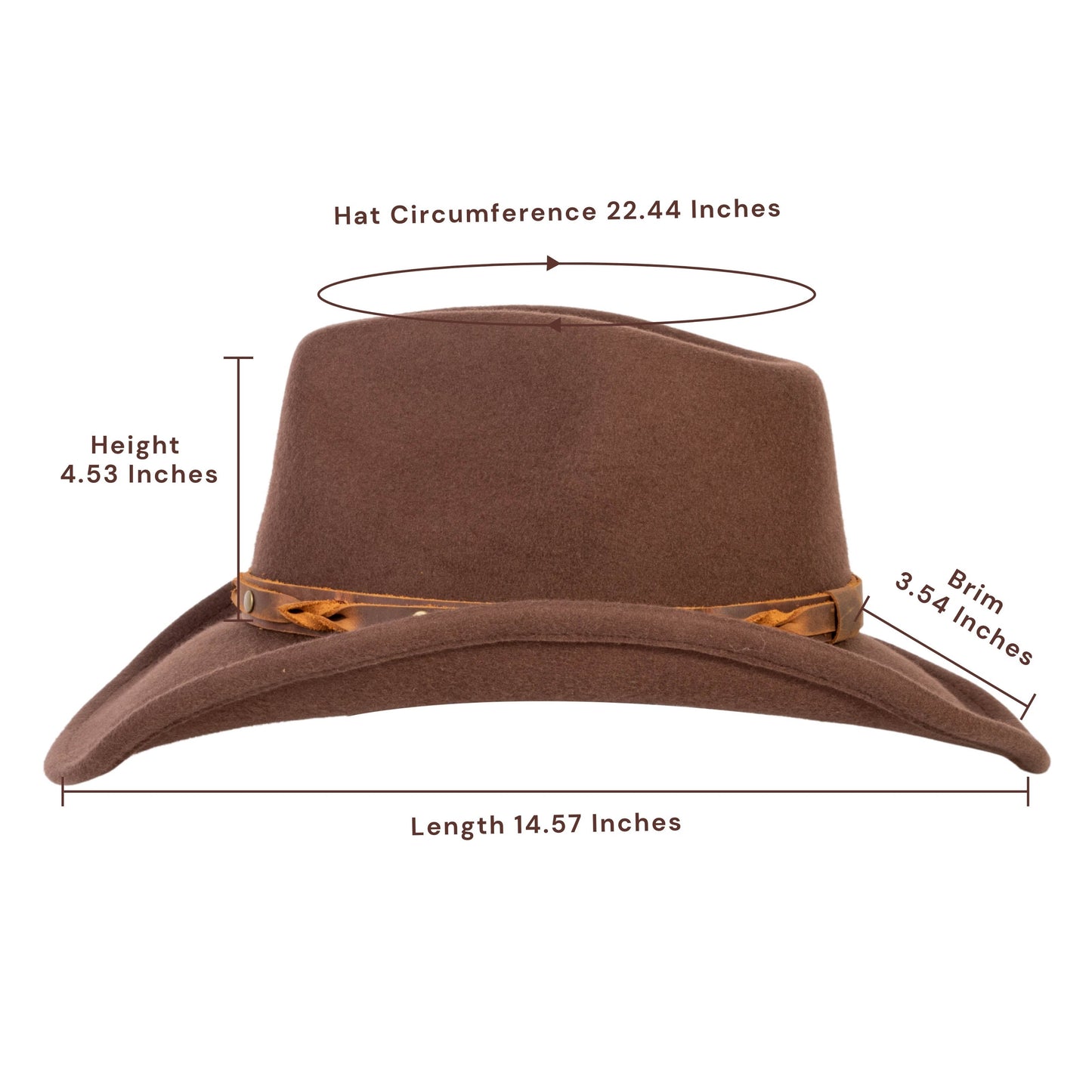 Saddle Brown Felt Cowboy Hat