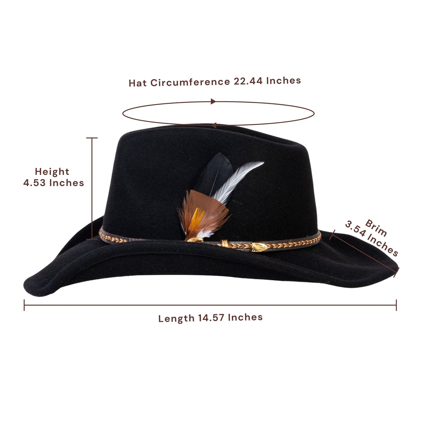 Shadow Ridge Black Felt Cowboy Hat