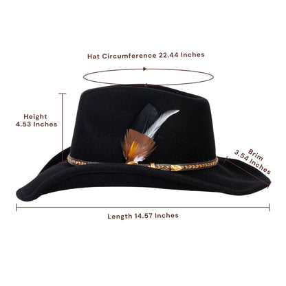 Shadow Ridge Black Felt Cowboy Hat