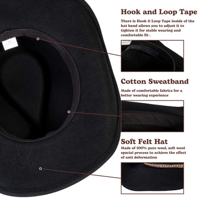 Shadow Ridge Black Felt Cowboy Hat