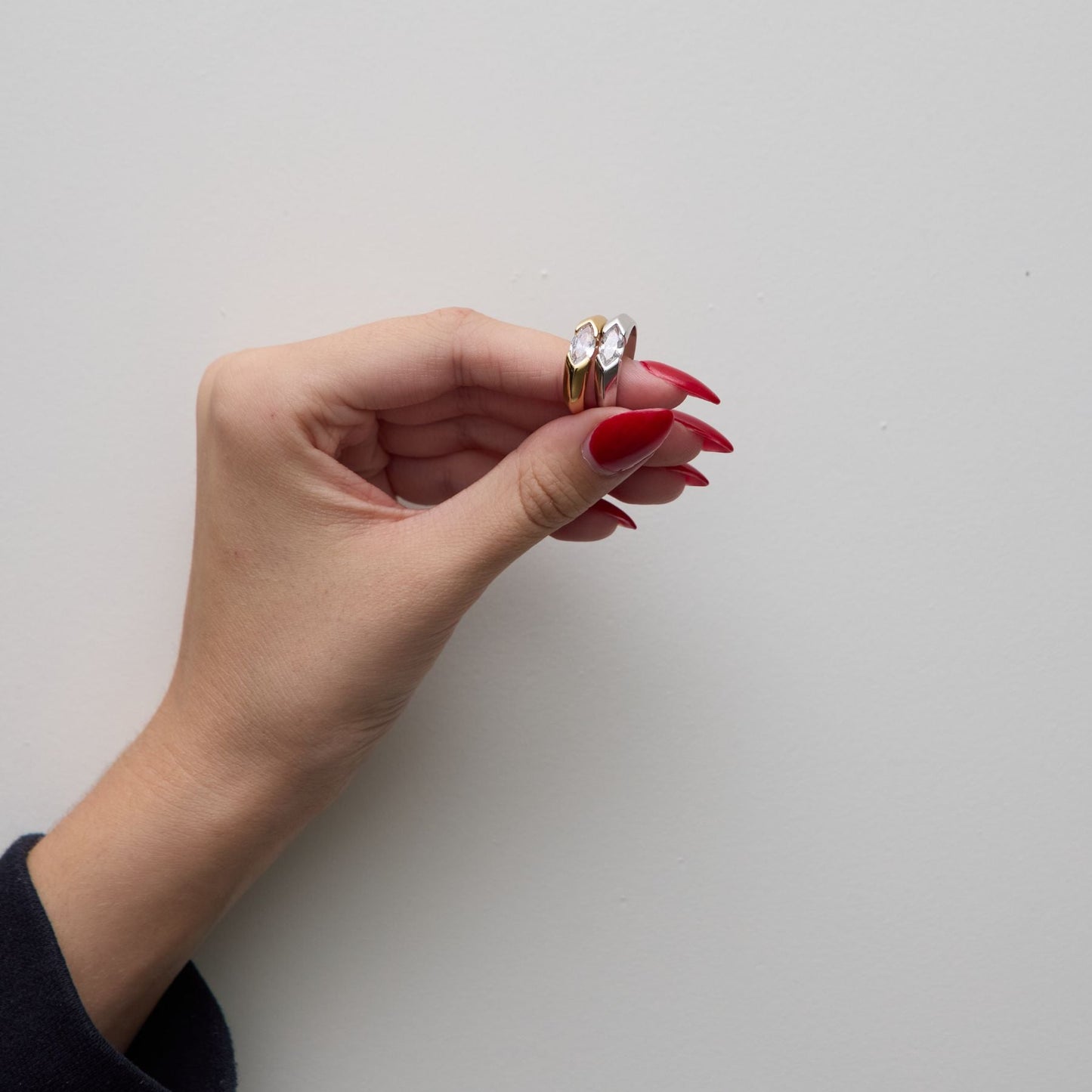 Silver CZ Bezel Ring