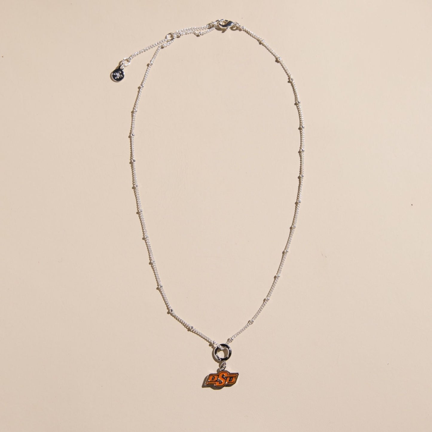 Silver Oklahoma State University Charm Necklace