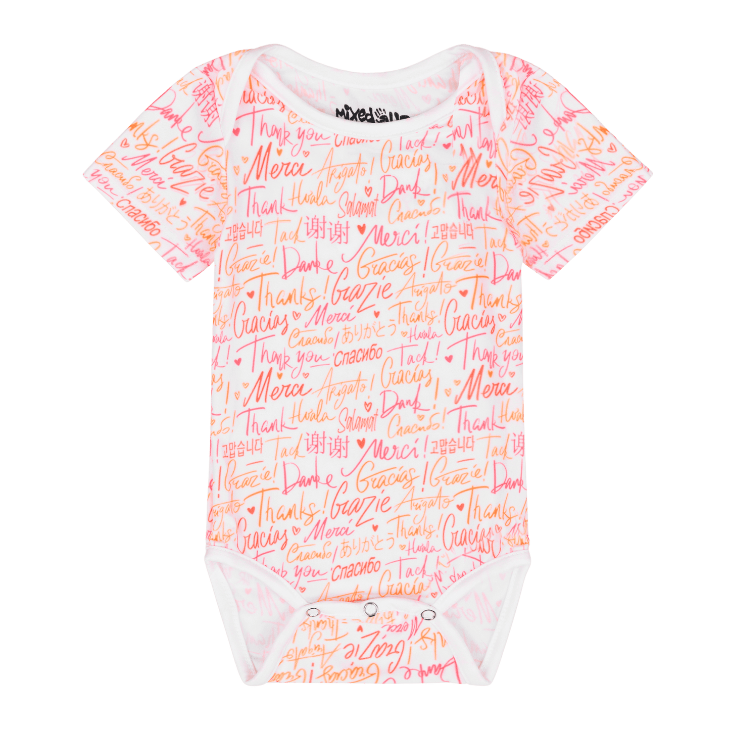 Thank You Short Sleeve Bodysuit | Multicultural Kids Clothing