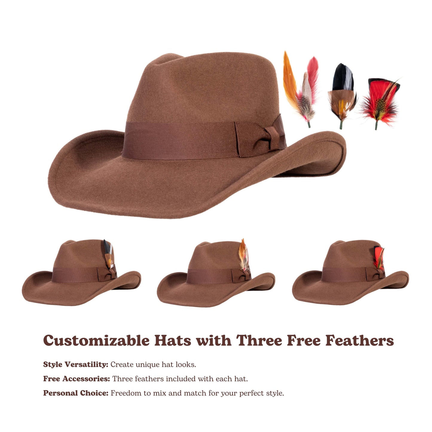 Timber Chestnut Felt Cowboy Hat