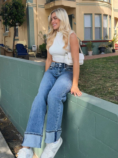 Windswept High Neck Ruched Top - Ivory - FINAL SALE