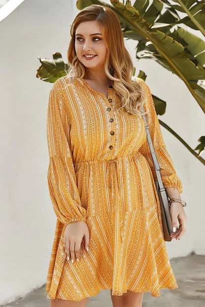 Plus Size Spring Long Sleeve Dress for Women