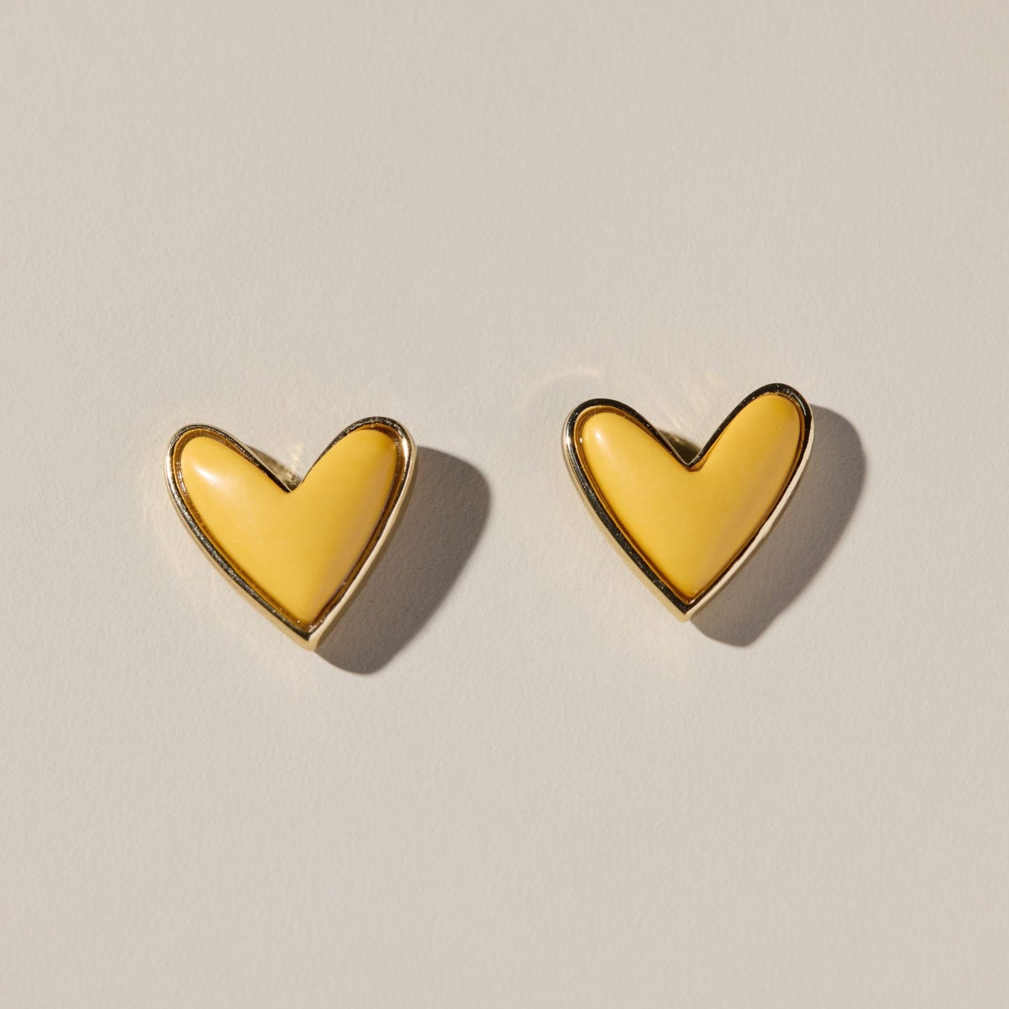 Yellow Stone Sweetheart Studs